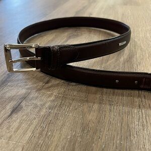 Polo Ralph Lauren 38W Genuine Leather Classic Brown Steel Buckle Belt